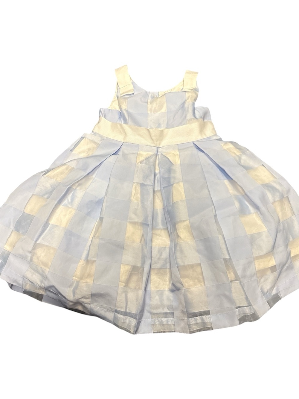 Janie and Jack Light Blue and White Gingham Dress